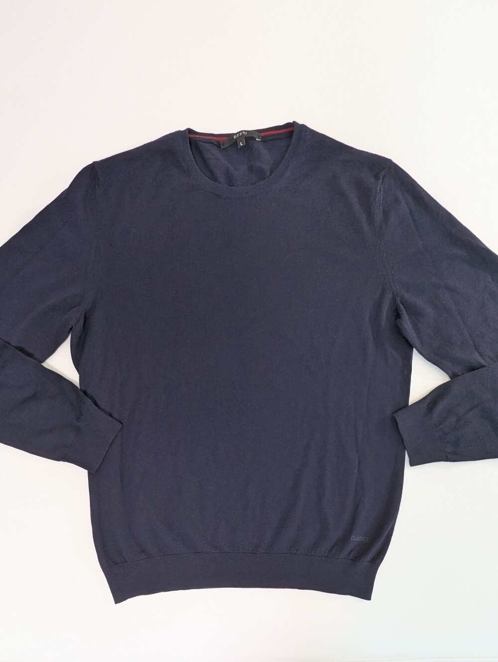 Gucci Extrafine Wool Knit Sweater Navy Blue